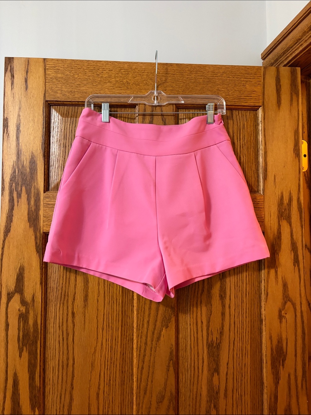 High-Rise Pink Women's Dress Shorts